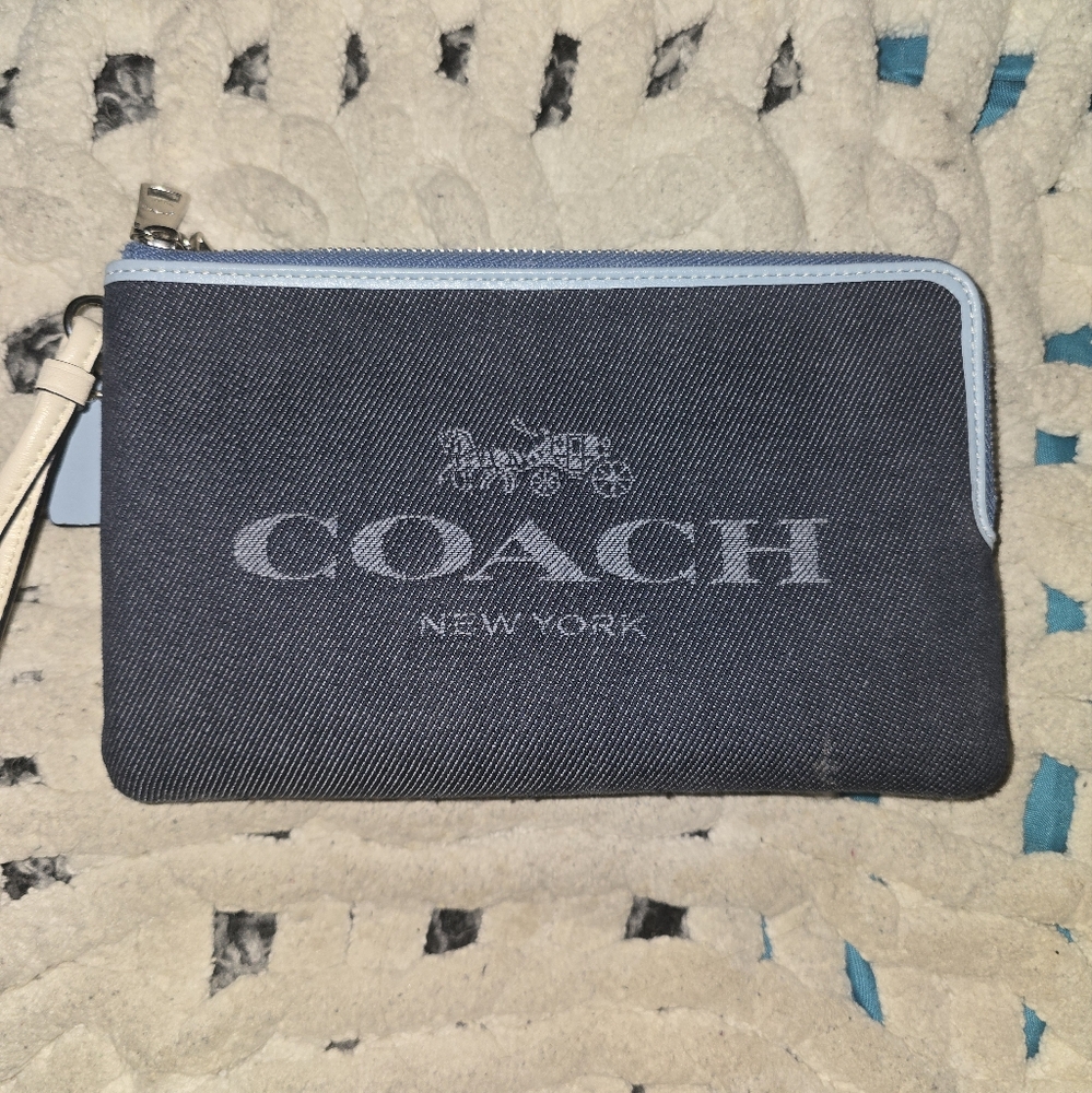 Coach Black and Blue Wallet Sleek Design